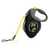 flexi® Giant L Gurt 8 m schwarz, neon-gelber Gurt, Roll-Leine für sehr große...