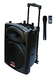 Mobile PA Sound Anlage Akku-MP3-USB-SD FM-Radio inkl. Funkmikrofon Party...