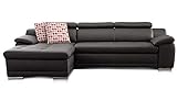 Cavadore Ecksofa Aniamo mit XL-Longchair links / Leder-Eckcouch mit...