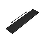 Casaria® Wandregal Schwarz mit Halterung 50-110cm Schwebend 15kg Tragkraft...