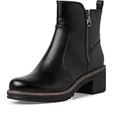 MARCO TOZZI Damen Stiefeletten mit Absatz Vegan mit Reißverschluss, Schwarz...