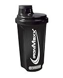 IronMaxx Eiweiß Shaker - Schwarz 700ml | Proteinshaker mit Drehverschluss, Sieb...