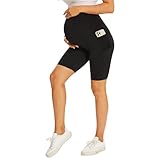 DDOBB Damen Umstandsleggings mit Taschen High Waist Umstandshose Blickdichte...