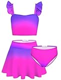 Arshiner Tankini Mädchen Bunt 3-Teiliges Kinder Bikini Set Rosarot Badeanzug...