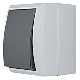 REV AquaForm, Ausschalter - Wechselschalter Feuchtraum IP44, Aufputz, grau