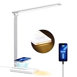 sympa Schreibtischlampe LED Metall mit Wireless Charger, 5 Farbmodi, 5...