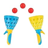 Idena 40251 - Fangballspiel XXL mit 2 Fangbechern, inkl. 3 Bällen, Ballspiel...