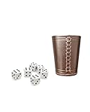 DELALO Würfelbecher aus Echtleder– Handgearbeiteter Becher inkl. 6 Würfeln...