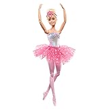 Barbie Dreamtopia Zauberlicht Ballerina Puppe, mit rosa Tutu und blonden Haaren,...