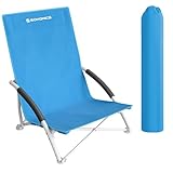 SONGMICS Strandstuhl, tragbarer Klappstuhl, mit hoher Rückenlehne, klappbarer...