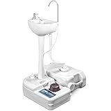 SereneLife Mobiles Camping Waschbecken mit 17L Wassertank & 24L Abwassertank –...