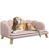 PawHut Hundesofa Hundecouch, Waschbarer Bezug, Haustiersofa mit Rückenlehne und...