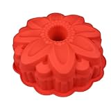 GMMH Gugelhupf Backform aus Silikon in Blumenform (Rot), Silikonbackform Blume...