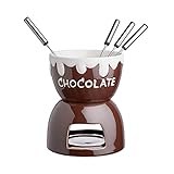 BUTLERS Schokoladenfondue Set Keramik 480 ml 4 Edelstahl Gabeln –CHOCOLATE...