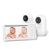 momcozy Babyphone mit 2 Kameras 5 Zoll 1080P Split-Screen-Video-Babyphone mit...