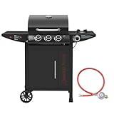 Royal Gourmet Gasgrill 3+1 Brenner Grillwagen mit 11,5 kW, Campinggrill mit...