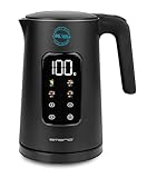 EMERIO Wasserkocher Edelstahl 1.7L | isolierte Doppelwand | Temperaturwahl...