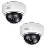 BASI | 2er Set Dome Kamera-Attrappe mit blinkendem LED-Licht | Dummy Kamera |...