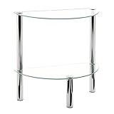 HAKU Möbel Beistelltisch Chrom, Metall, Sicherheitsglas - Maße: B 45 cm x H 47...