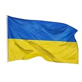Aricona Ukraine Flagge 90x150cm - wetterbeständige Fahne mit Messingösen, 100%...