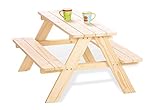 PINOLINO Nicki für 4 Kindersitzgarnitur Picknicktisch Kinder - Massivholz...