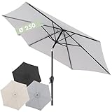 Doppler Sonnenschirm für den Garten Jack 250cm in Hellgrau - Runder...