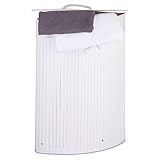 Relaxdays 1 x Eckwäschekorb Bambus, Faltbare Wäschebox 60 Liter, platzsparend,...