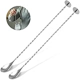 CONJURAIDE 2 Stück Barlöffel, 30cm Lange Löffel Edelstahl Probierlöffel...