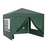 Wiltec Pavillon 3 x 3 m in Grün mit UV-Schutz 50+, Gartenpavillon mit...