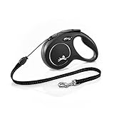 flexi® Classic M Seil 5 m schwarz, Roll-Leine für Hunde bis 20 kg
