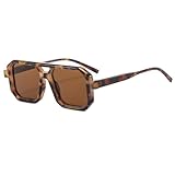 Long Keeper Retro Pilot Sonnenbrille - Herren Damen 70er Jahre Flache Vintage...