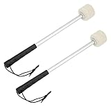 2 Stück Trommelstock, 32cm Drumsticks Bassdrum Beater, Edelstahl Drum Mallet...