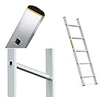 DRABEST PRO Serie Anlegeleiter Aluminium-Stufenleiter - 5 Stufen - mit...