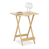 Relaxdays Klapptisch Bambus, für Wohnzimmer, Balkon & Terrasse, HxBxT: 63,5 x...