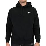 Nike Herren Hoodie Sportswear Club Fleece, Black/Black/White, XL, BV2654-010