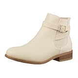 Elara Damen Stiefelette Chelsea Ankle Boots Chunkyrayan C298 Beige-40