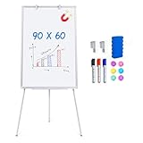 maxtek ​Flipchart Ständer Whiteboard, 90X60cm Magnetisches Tragbares Trocken...