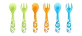 Munchkin Multi-Coloured Forks and Spoons Set of 6, Multi-coloured, (Pack of 6)