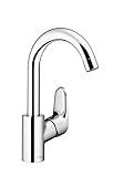 hansgrohe Ecos - Waschtischarmatur mit Zugstangen-Ablauf, schwenkbar, Wasserhahn...