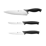 Fiskars Messer-Set (3-teilig), Kochmesser groß, Gemüsemesser, Tomatenmesser,...