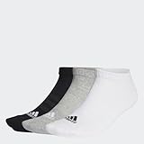 adidas Unisex Cushioned Low-Cut Socks 3 Pairs, Medium Grey Heather / White /...