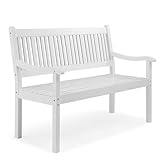 LEADZM Gartenbank,Holzbank,Holz Wetterfest,2-3 Sitzer,127 cm,Ergonomisch...