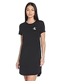 Calvin Klein Damen S/s Nightshirt Nachthemd, Black, Medium