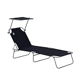 Outsunny Sonnenliege Gartenliege Wellnessliege Strandliege klappbar mit...