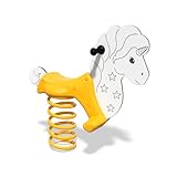 Buglo Federwippe Einhorn | DIN EN 1176 Zertifiziert | Belastbar bis 100 kg |...