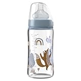 nip – Weithalsflasche Glas | 240ml | Babyflasche mit weichem...