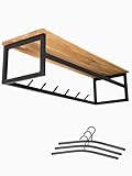 holz4home® Garderobe aus Massivholz mit Baumkante I 92x29x22cm I Naturgeölte...