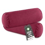 BaSaTex Bio Kissenbezüge für Nackenrolle 40x15 cm im 2er Pack - 97%...