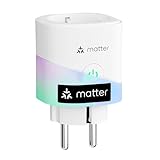 meross Matter WLAN Steckdose mit Stromverbrauch, 16A Smart Steckdose mit...