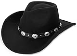 Eohak Shapeable Western Cowboyhut für Herren Damen Filz Fedoras Cap Outback...